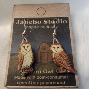 Jabebo Studio Barn Owl Earrings